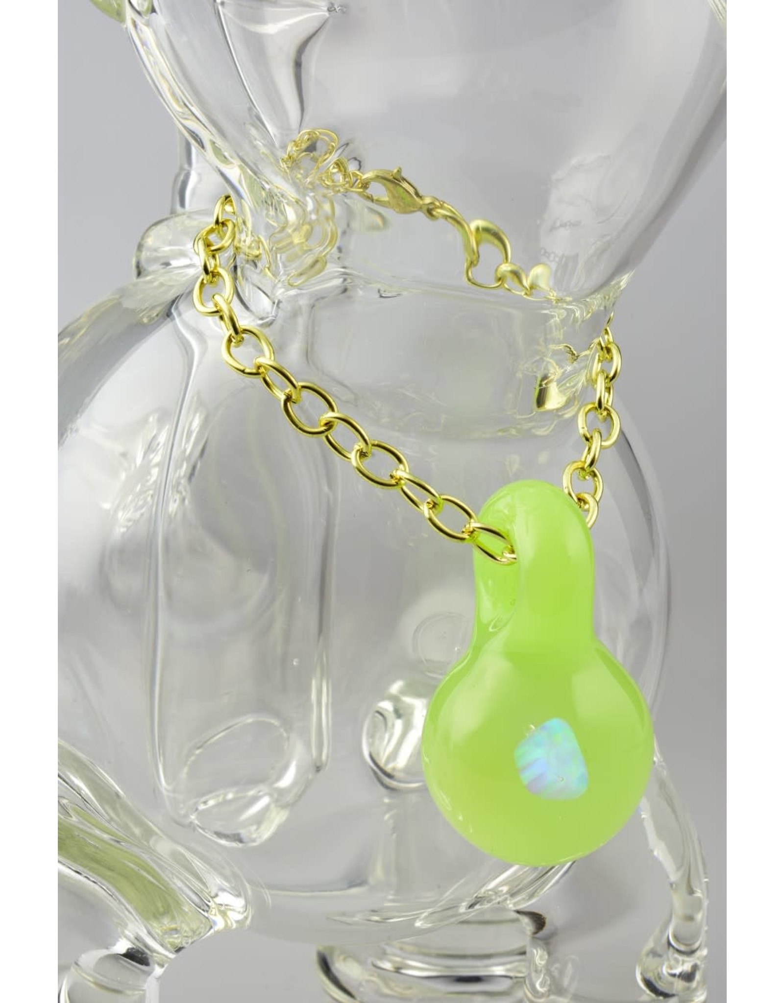 Large Clear Elephant With Chain And Pendant