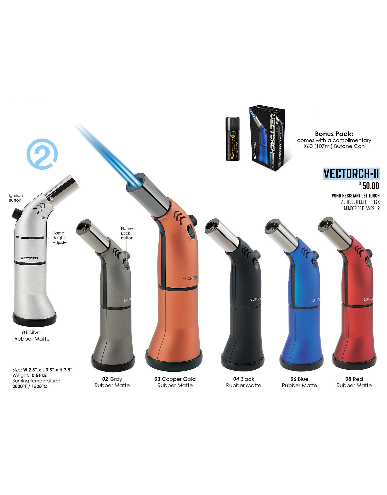 Vector Vector Vectorch Double Flame Torch Black