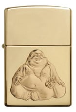 Zippo Lighter Buddha Relief Emblem Polished Brass