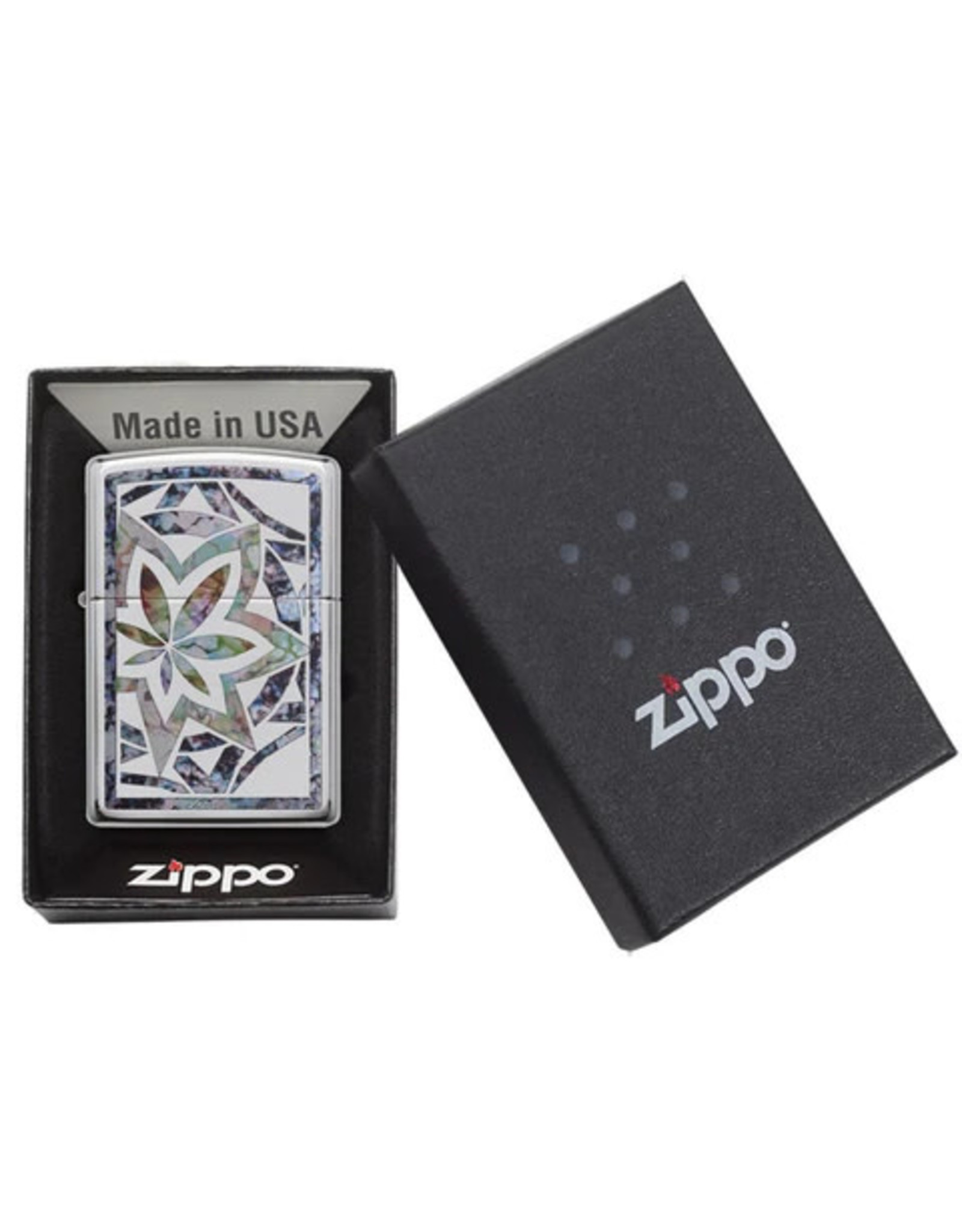 Zippo Fusion Leaf Lighter Polished Chrome