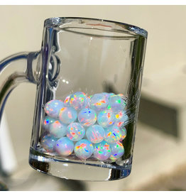 Ruby Pearl Co 4mm White Opal Rainbow Pearl