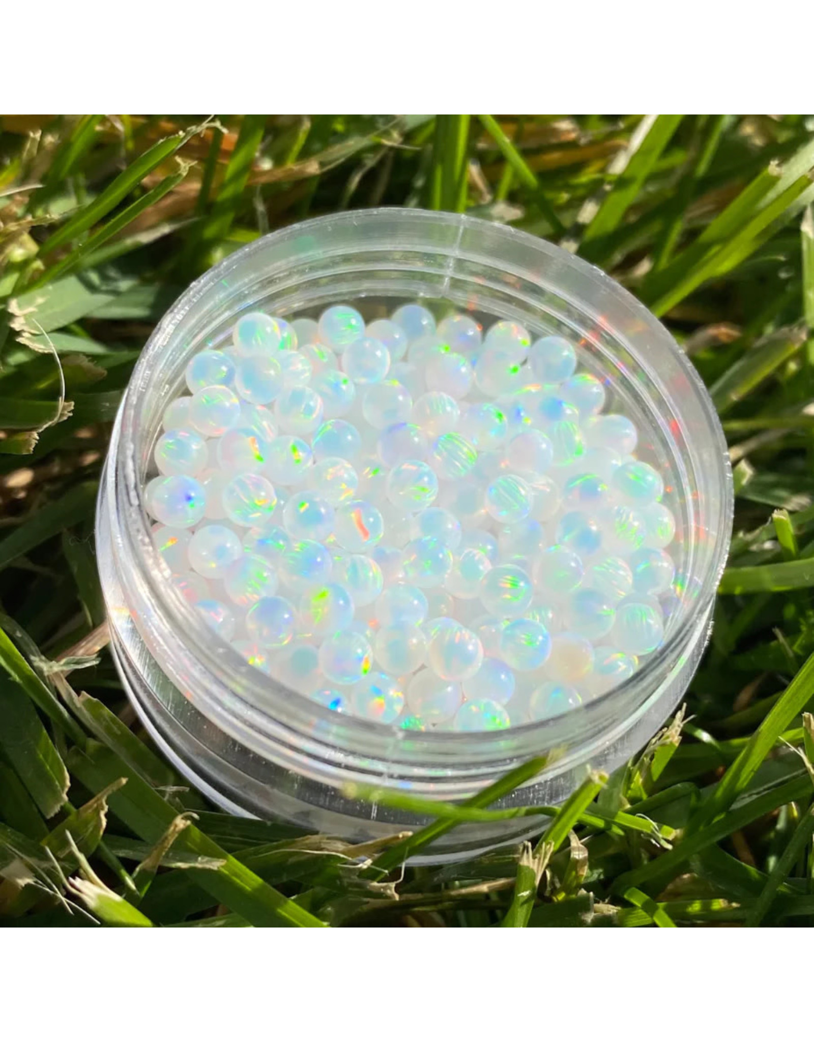 Ruby Pearl Co 3mm White Opal Rainbow Pearl