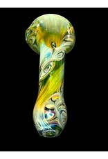 Half Paisley On Green Tube With Silver And Gold Fume Pipe