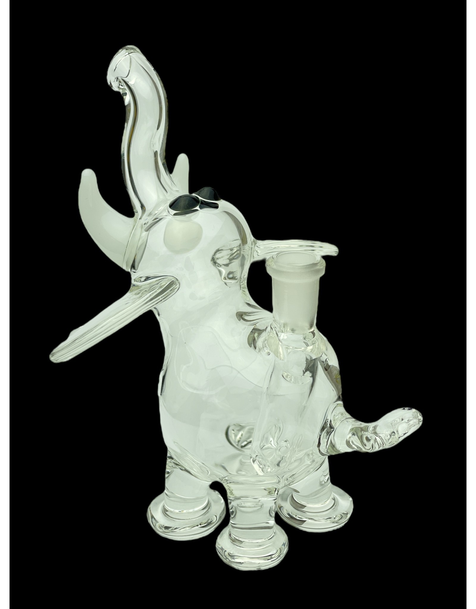 Micro Clear Elephant With White Tusks