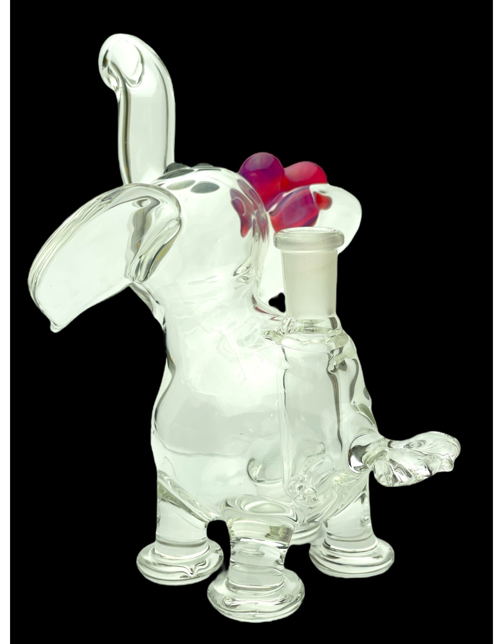 flame princess Micro Clear Elephant With Heart And Opal