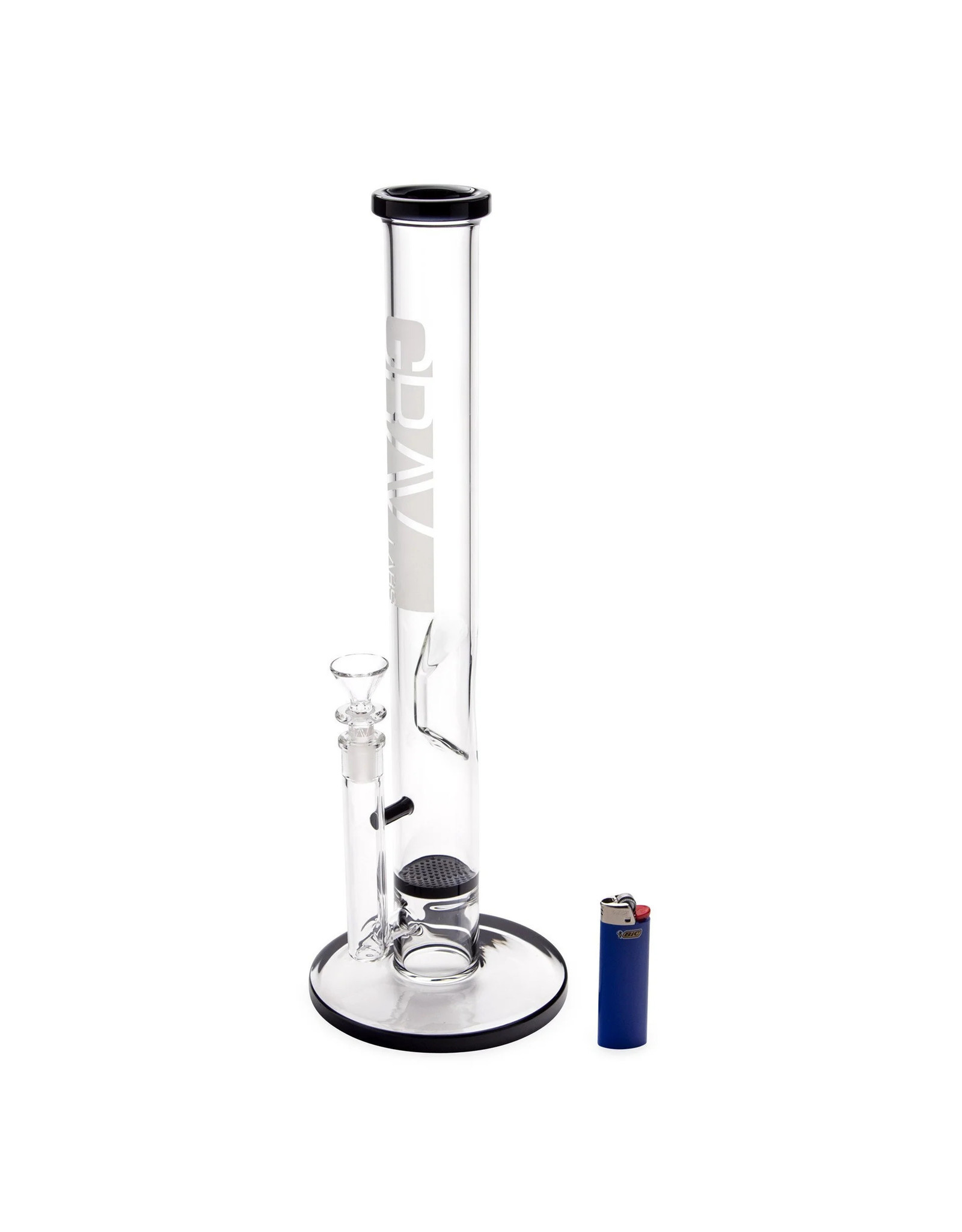 Grav Labs Grav Labs Large 16" Black Accent Straight Base With Disc Water Pipe