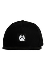 Bear Paw Removable Earflap Black Snapback Hat L/XL