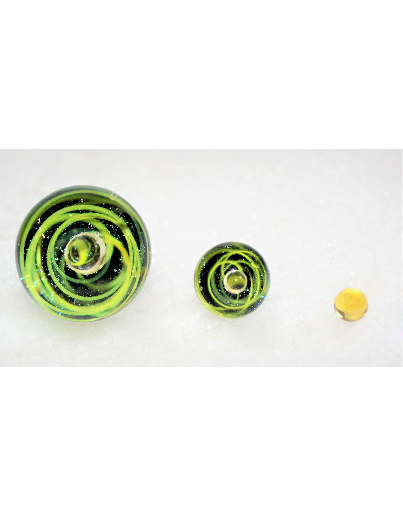 Hypnotized Glass 3pc Marble And Terp Pearls Dichro Galaxy Cosmos Set Green