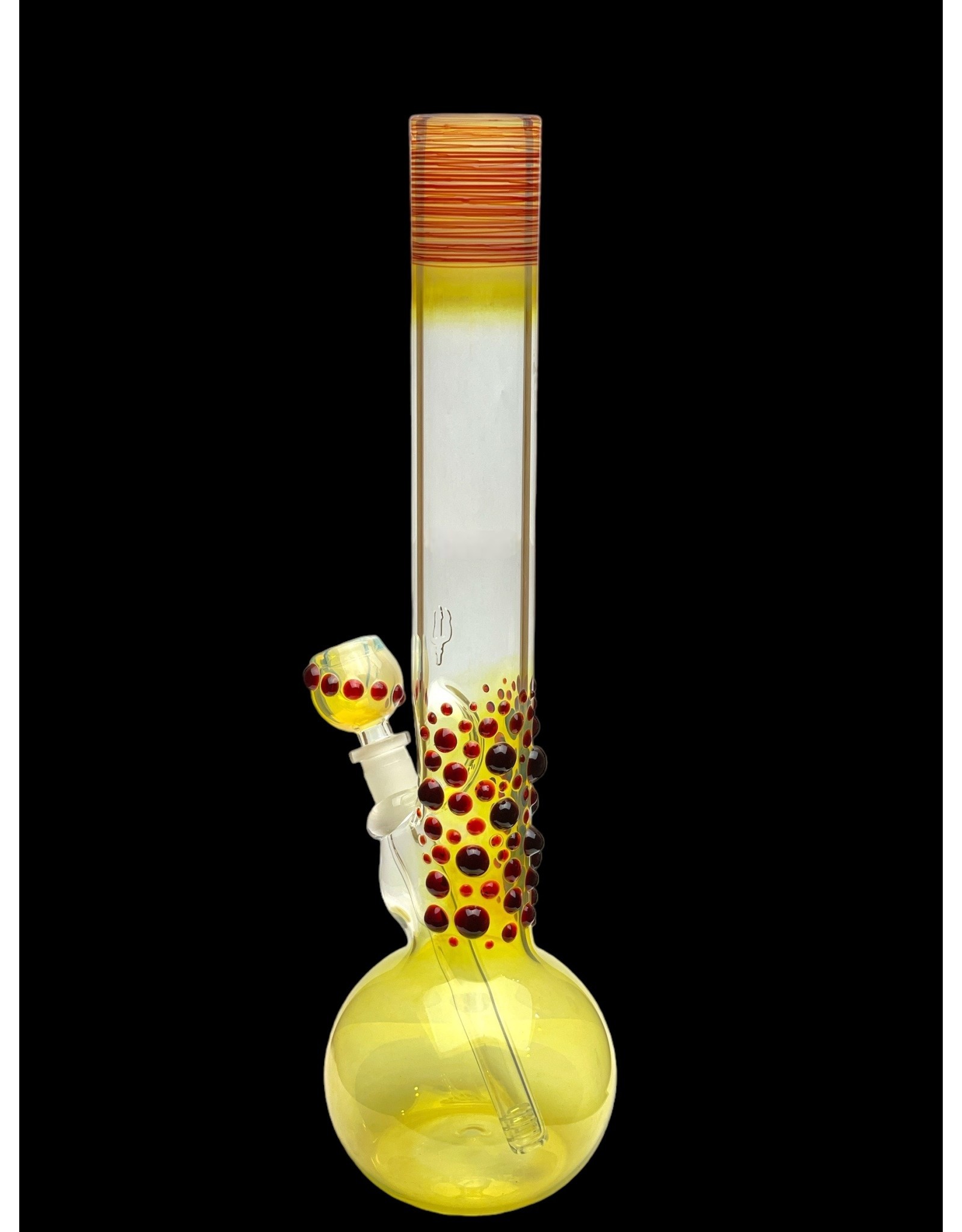 Trident Glass Trident Glass Mini A Series Fumer Plus Color Art Red Dots Single Ball 44mm x 4mm 15.5" Tall