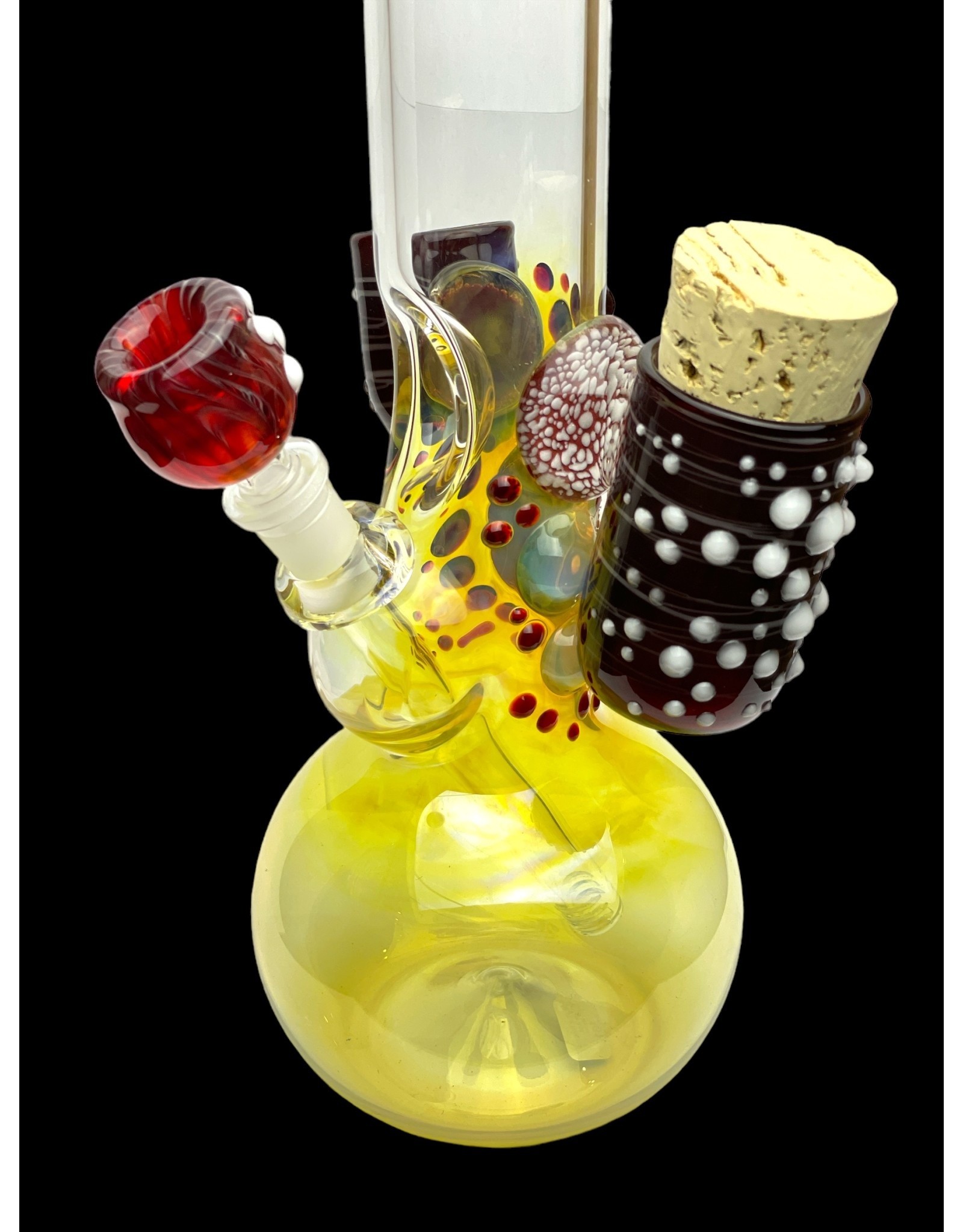 Trident Glass Trident Glass Mini Phat Mamma With Jar And Lighter Holder Single Ball 50mm x 5mm 15-17" Tall