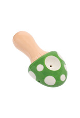 Wacky Bowlz Wacky Bowls Mushroom Ceramic Pipe Green 3.5"
