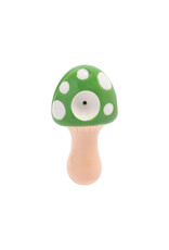 Wacky Bowls Mushroom Ceramic Pipe Green 3.5"