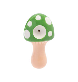 Wacky Bowls Mushroom Ceramic Pipe Green 3.5"