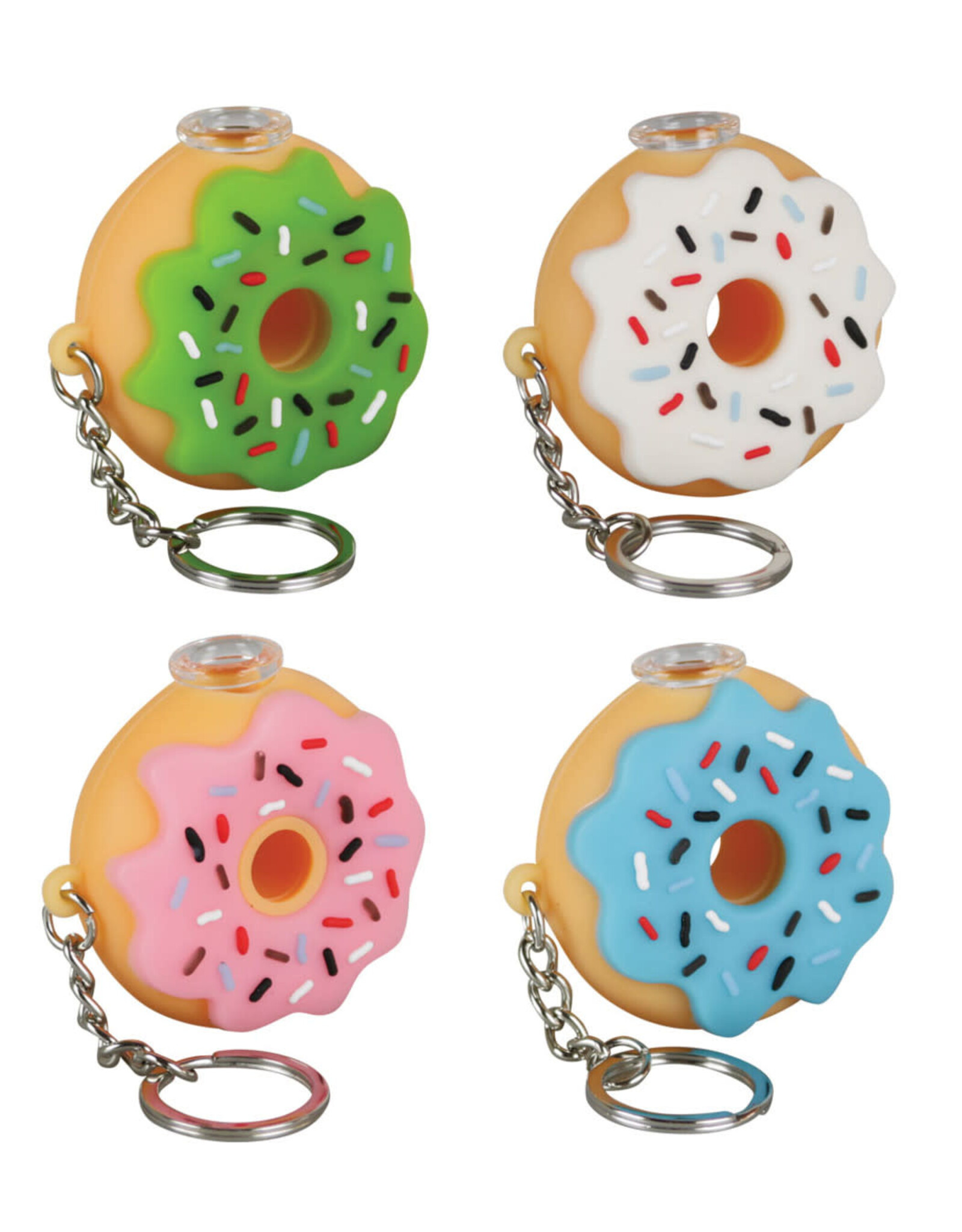 Silicone Donut One Hitter Keychain - 2" | Assorted Colors