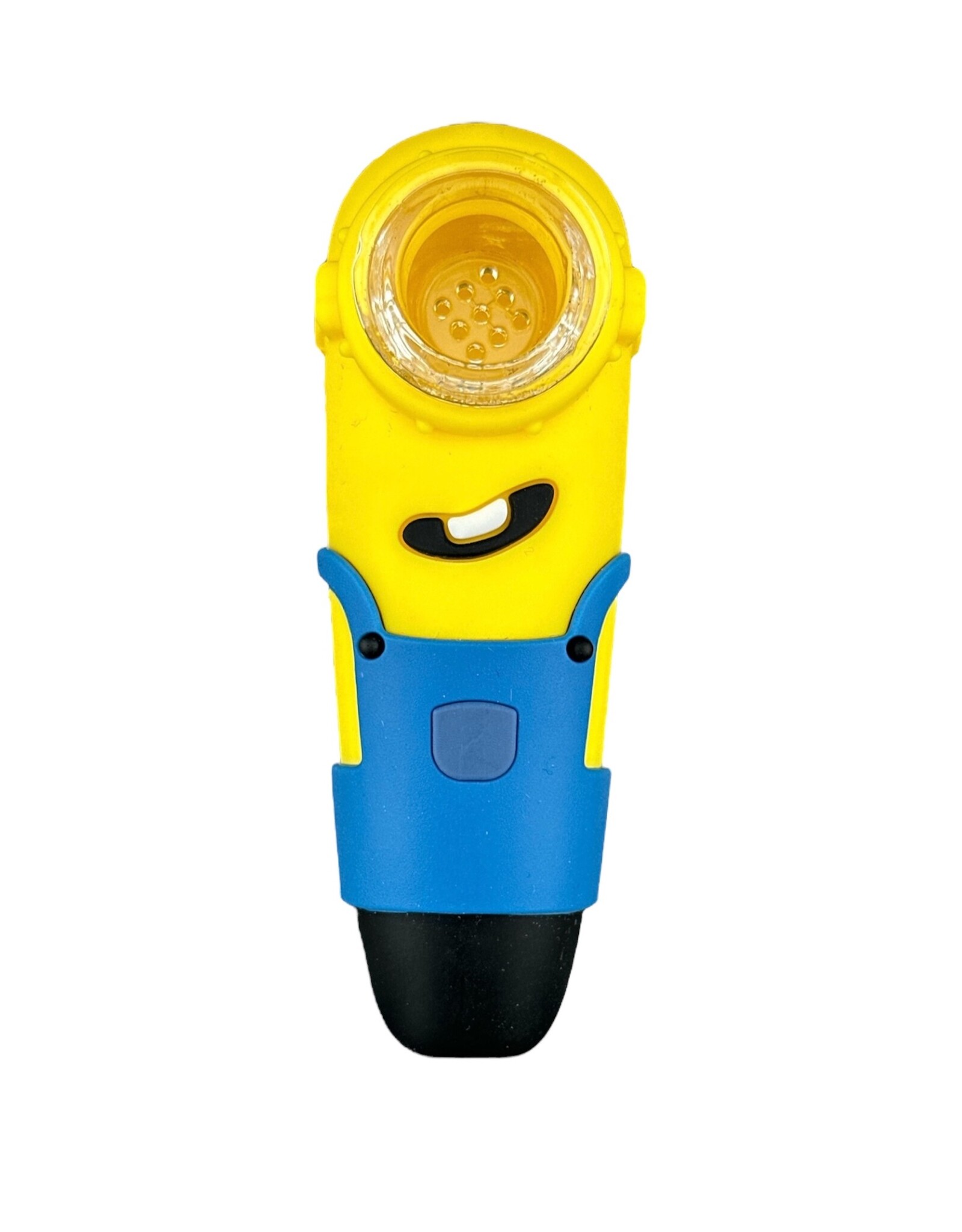 Minions Silicone Hand Pipe With Multi Hole Glass Screen Bowl