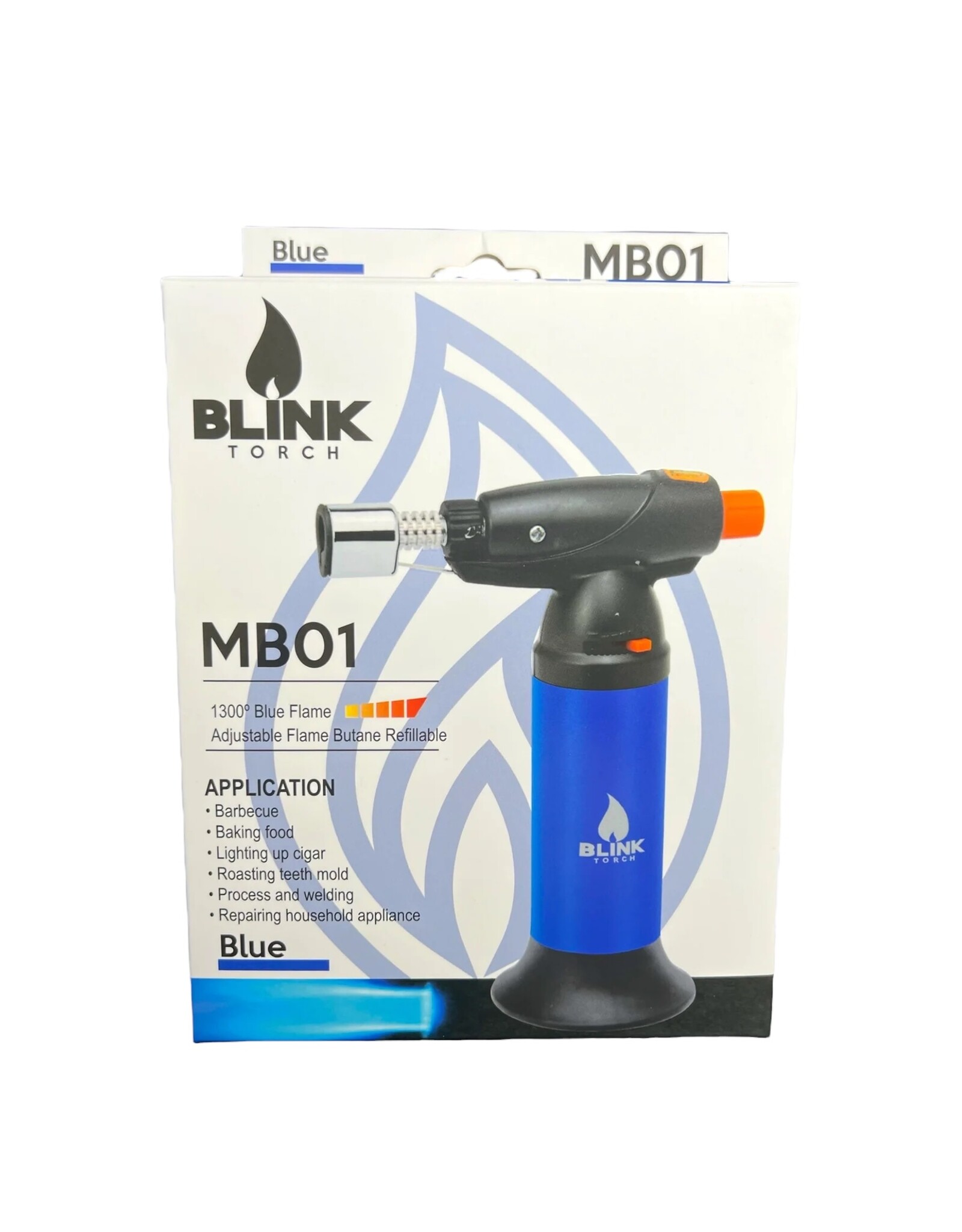 BLINK Blink MB01 Refillable Adjustable Butane Torch | 6.25" Blue