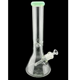 Hypnotized Glass 14" 9mm Beaker With Color Mouthpiece