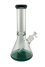 Hypnotized Glass 12" 9mm Beaker With Color Bottom And Color Lip Assorted Colors