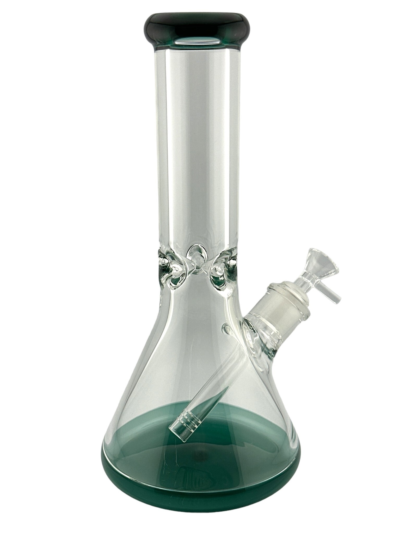 Hypnotized Glass 12" 9mm Beaker With Color Bottom And Color Lip Assorted Colors