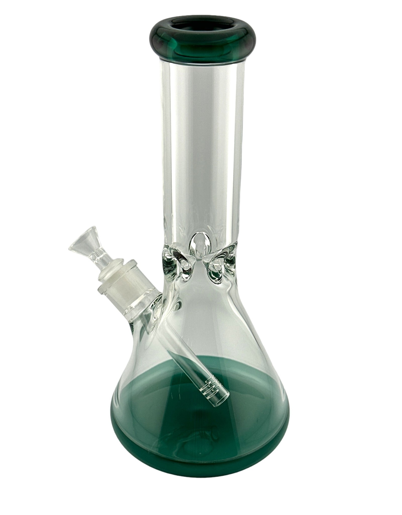 Hypnotized Glass 12" 9mm Beaker With Color Bottom And Color Lip Assorted Colors
