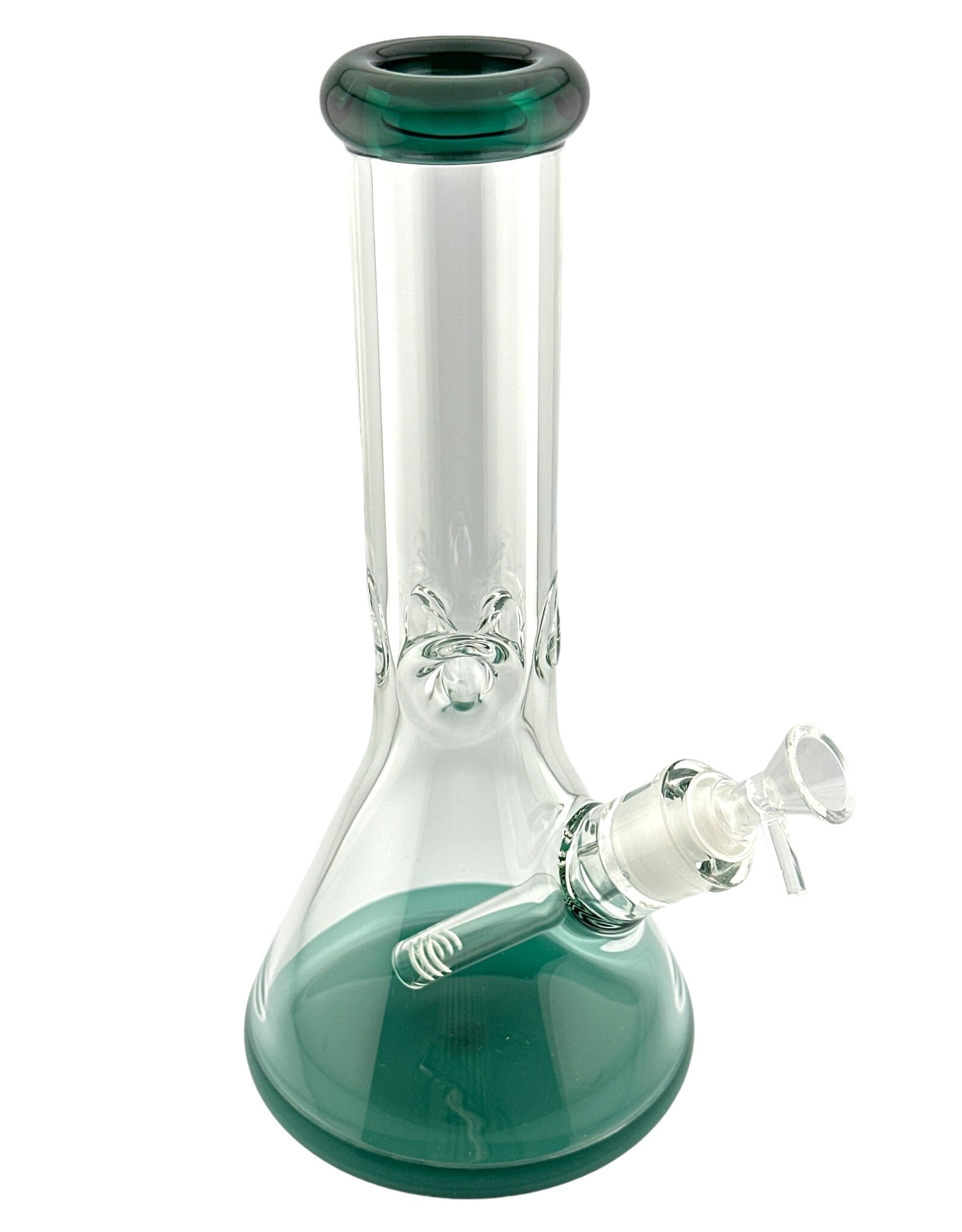 Hypnotized Glass 12" 9mm Beaker With Color Bottom And Color Lip Assorted Colors