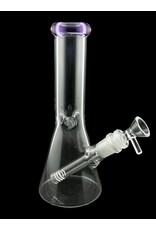 Hypnotized Glass 8" Affordable Mini Beaker G/G With Color Lip Mouth Piece Assorted Colors