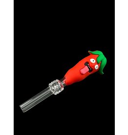Silicone 2.5" Red Pepper Dab Straw