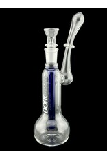 Borosyndicate Boro Small Classic Sherlock Bubbler Clear w/Blue Fixed Stem 14mm
