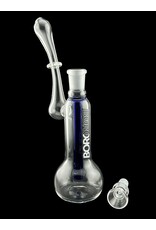 Borosyndicate Boro Small Classic Sherlock Bubbler Clear w/Blue Fixed Stem 14mm