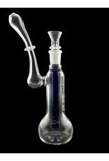 Borosyndicate Boro Small Classic Sherlock Bubbler Clear w/Blue Fixed Stem 14mm