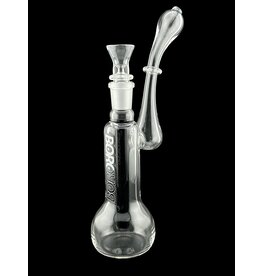 Borosyndicate Boro Small Classic Sherlock Bubbler Clear w/Black Fixed Stem 14mm