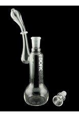 Borosyndicate Boro Small Classic Sherlock Bubbler Clear w/Black Fixed Stem 14mm