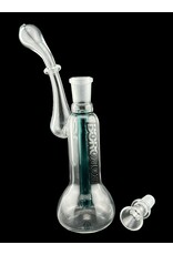 Borosyndicate Boro Small Classic Sherlock Bubbler Clear w/Lake Green Fixed Stem 14mm