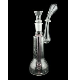 Borosyndicate Boro Small Classic Sherlock Bubbler Clear w/Pink Fixed Stem 14mm