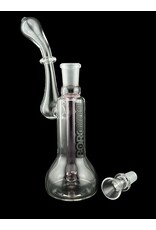 Borosyndicate Boro Small Classic Sherlock Bubbler Clear w/Pink Fixed Stem 14mm