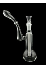 Borosyndicate Boro Small Classic Sherlock Bubbler Clear w/White Fixed Stem 14mm