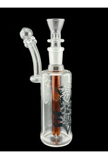 Borosyndicate Boro Straight Can Clear Bubbler With Amber Downstem 14mm