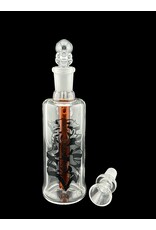 Borosyndicate Boro Straight Can Clear Bubbler With Amber Downstem 14mm