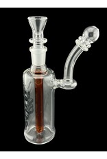 Borosyndicate Boro Straight Can Clear Bubbler With Amber Downstem 14mm