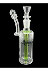Borosyndicate Boro Straight Can Clear Bubbler With Lime Green Downstem 14mm