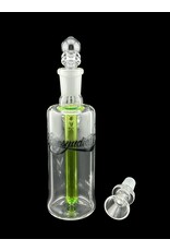 Borosyndicate Boro Straight Can Clear Bubbler With Lime Green Downstem 14mm