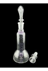Borosyndicate Boro Small Classic Sherlock Bubbler Clear w/Purple Fixed Stem 14mm