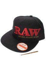 Raw Raw Flat Bill Snap Back Black With Red Stitching And Poker Hat