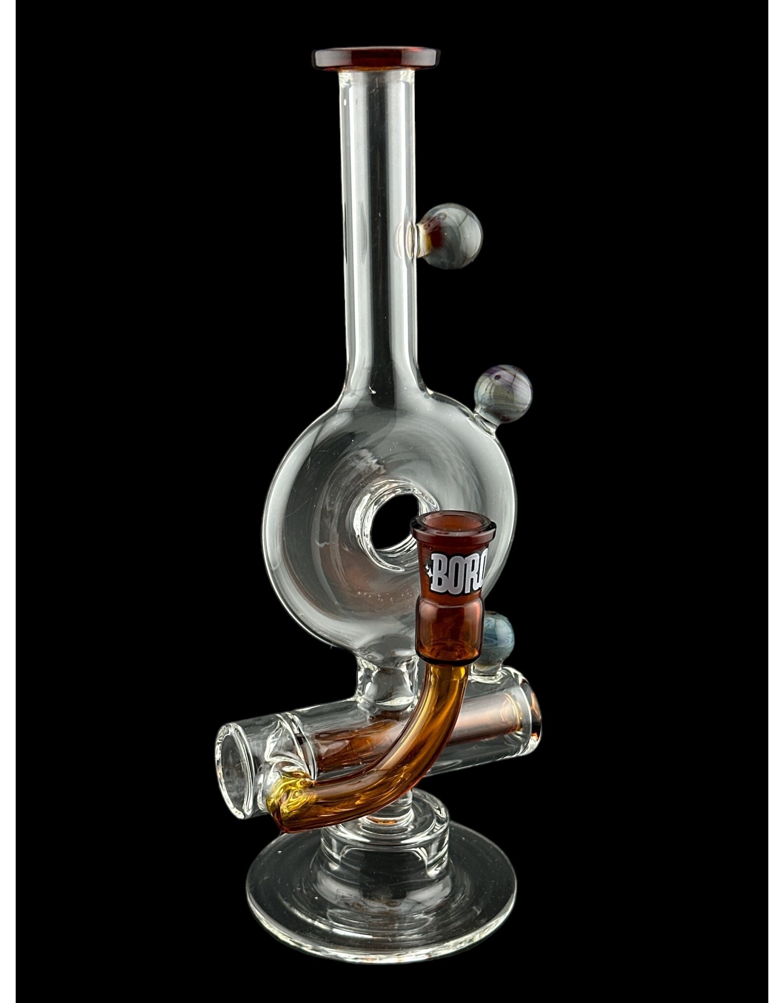Borosyndicate Boro InLine Donut Rig Amber W/ Marbles