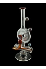 Borosyndicate Boro InLine Donut Rig Amber W/ Marbles