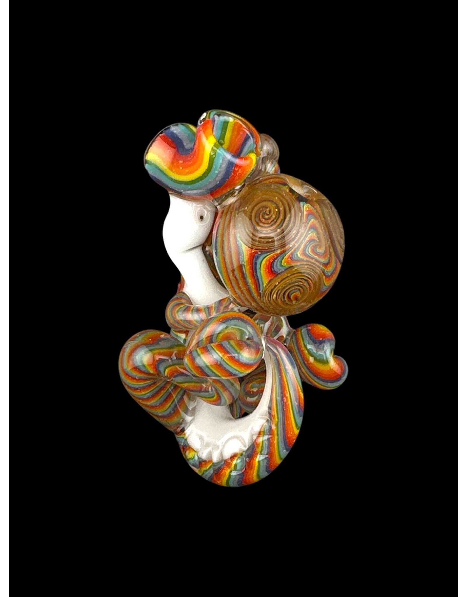 Bob the Glass blower Crushed Opal Reversal Fetal Yoshi Pendant BTGB