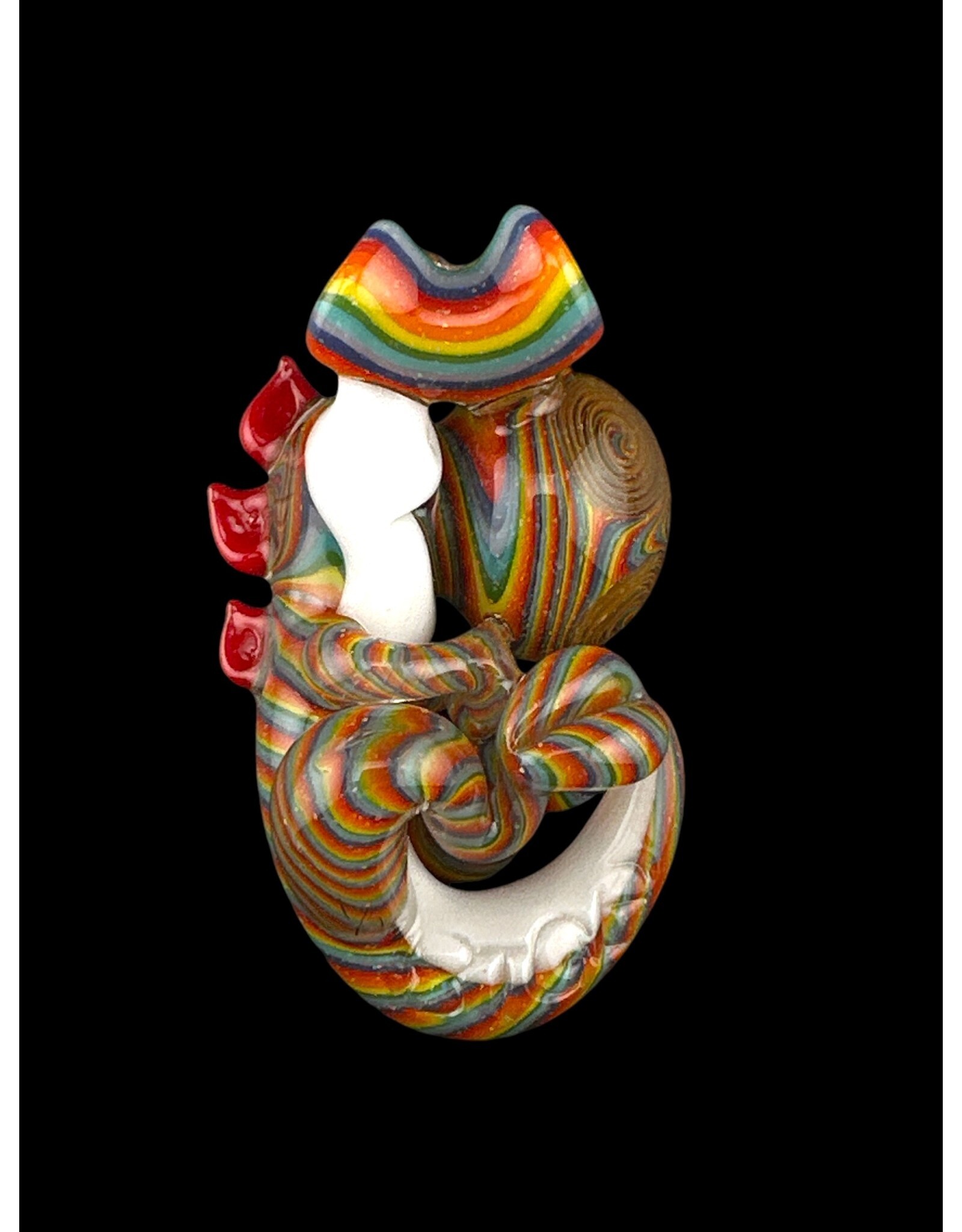 Bob the Glass blower Crushed Opal Reversal Fetal Yoshi Pendant BTGB