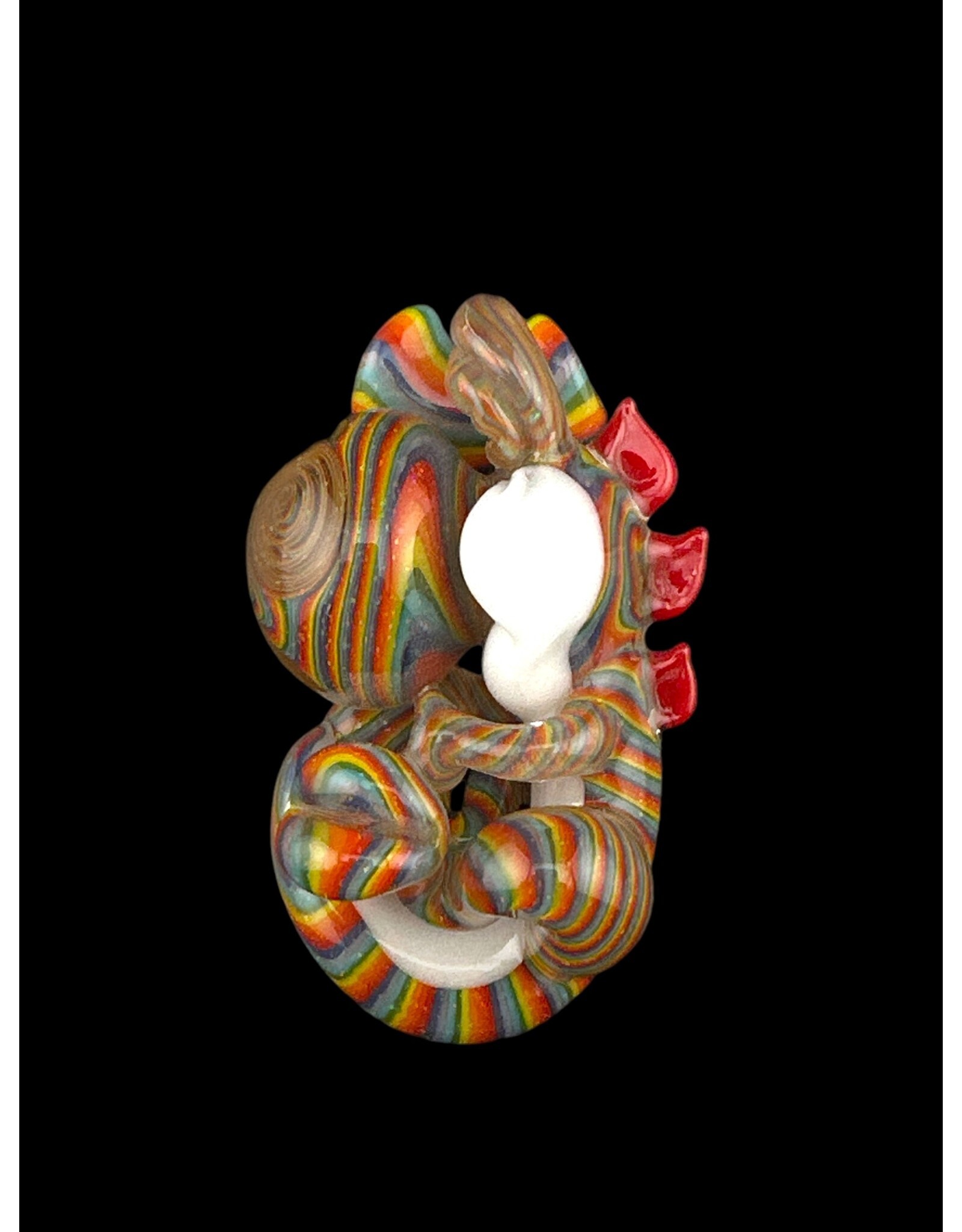 Bob the Glass blower Crushed Opal Reversal Fetal Yoshi Pendant BTGB