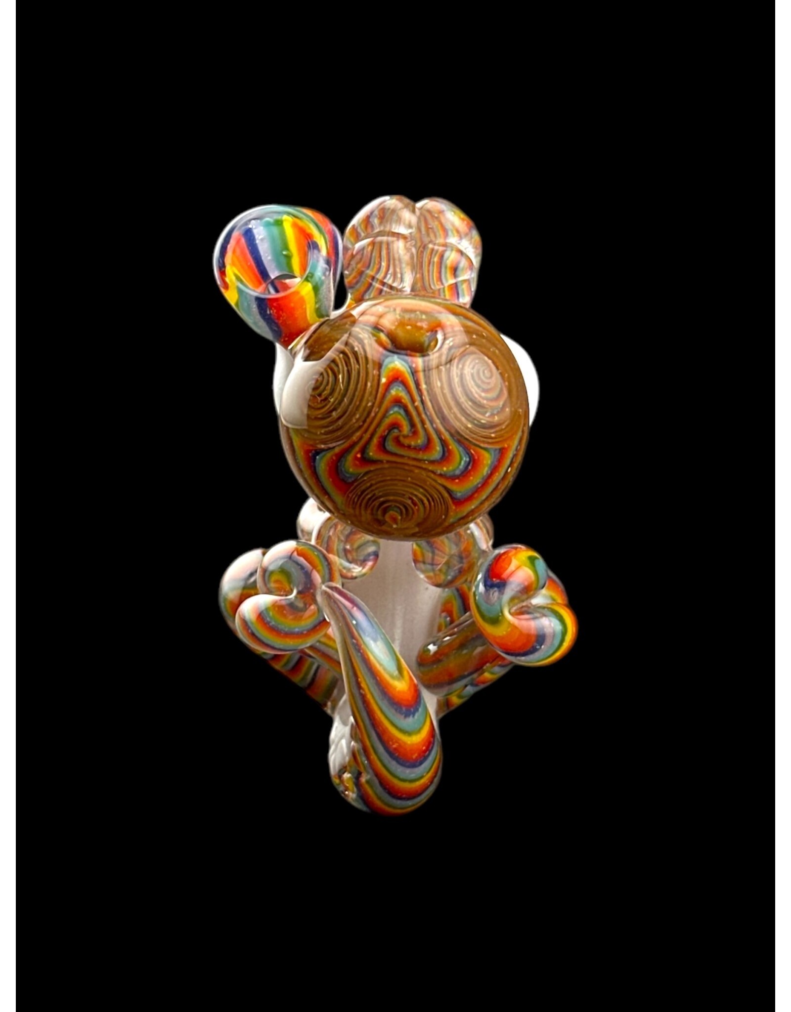 Bob the Glass blower Crushed Opal Reversal Fetal Yoshi Pendant BTGB