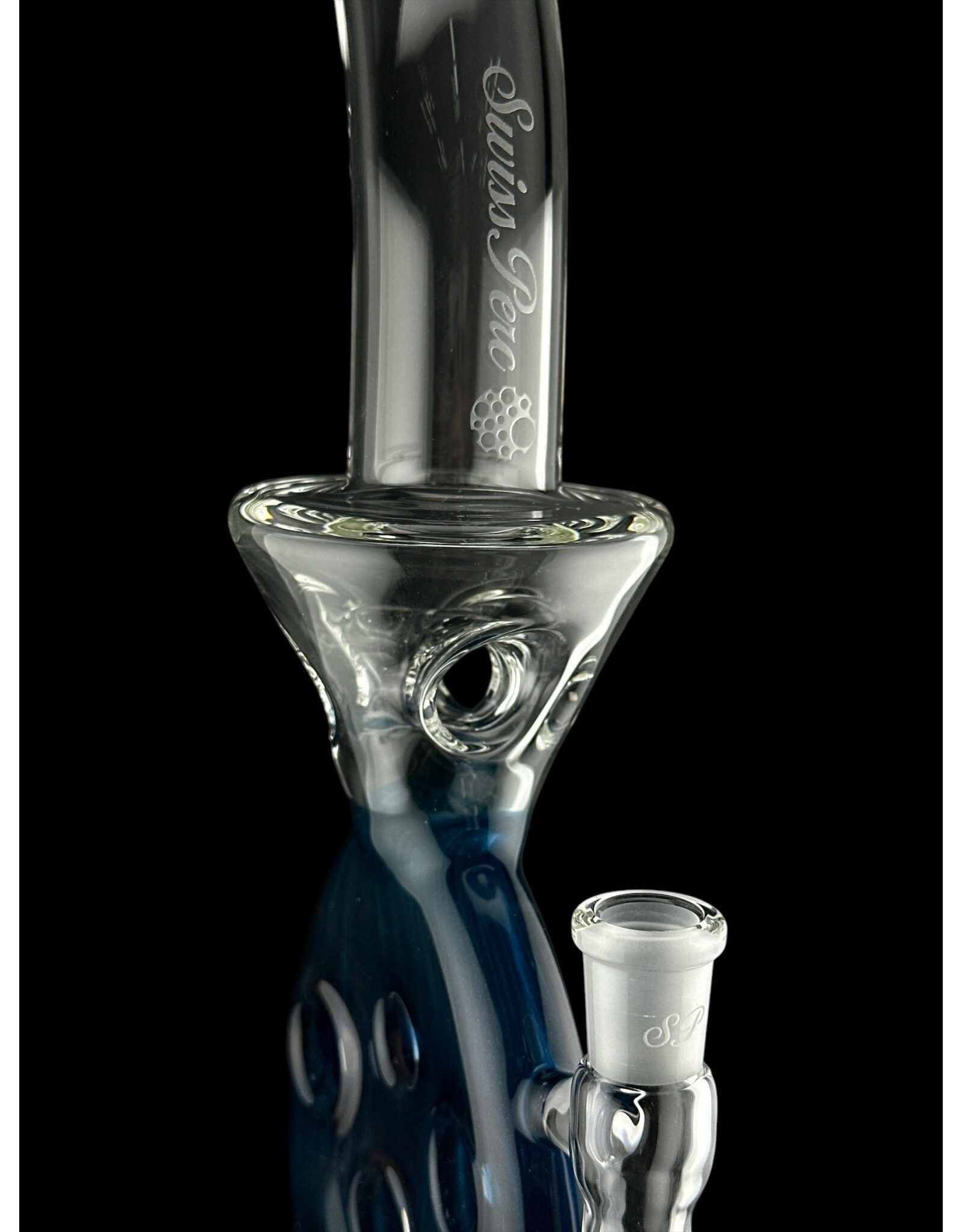 Swiss Perc Swiss Perc Full Size Side Feeder With Triple Donut Swoop Bent Neck Blue Stardust #96 of #100